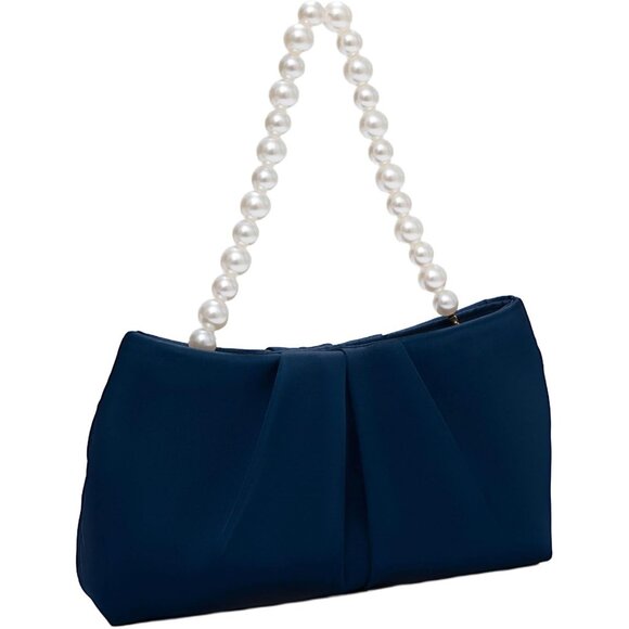 Women's Blue Unique Style Detachable Chain Bride Evening Formal Clutch Handbag - Picture 2 of 6